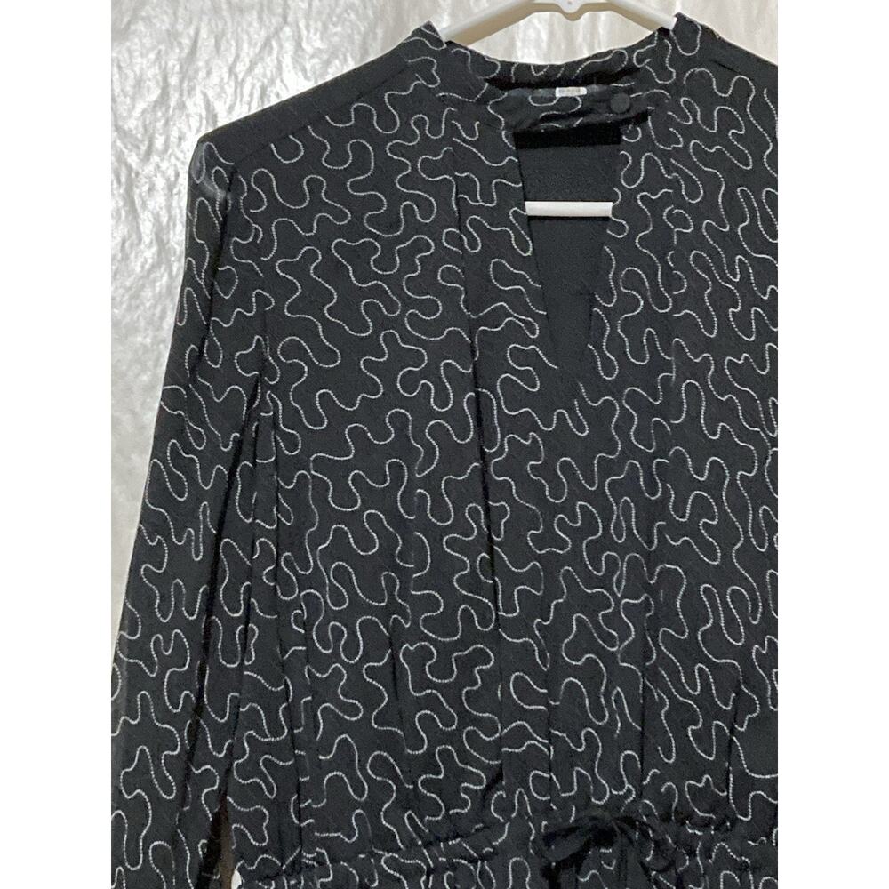 CLUB MONACO Quanni Dress Size L Mini Black White Geometrical Pattern - Picture 4 of 9